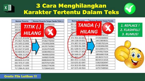 menghilangkan karakter di excel|Bagaimana cara menghapus karakter tertentu / .